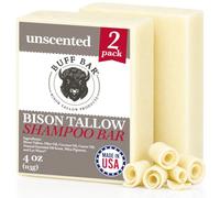 Big Crazy Buffalo Buff Bar Pure Bison Tallow Shampoo in barra, senza profumo (confezione da 2): pulisce, idrata, di origine naturale, senza coloranti, sostanze chimiche né conservanti.