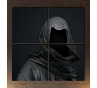Big Darkness Astratto Immagine Tela Nero Bianco Grigio Moderno Culto Murale XXL