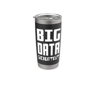 Big Data Scientist Self-ironic Data Nerd Design testo bianco Bicchiere termico in acciaio inox doppia parete