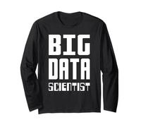 Big Data Scientist Self-Ironic Data Nerd Design Testo Bianco Maglia a Manica