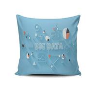 Big Data Statistics Technology Large Database Copricuscini con Cerniera Invisibile Fodere Cuscini Comodo Copricuscino per Giardino Divano Terrazza 45X45Cm
