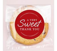 Big Dot of Happiness Adesivi di ringraziamento con scritta in inglese "Thank You" e sacchetti trasparenti per biscotti, in cellophane, 10 x 18 cm, per bomboniere di nozze, caramelle o prodotti da
