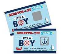 Big Dot of Happiness Ahoy It's a Boy - Biglietti da gioco per baby shower nautico Scratch Off - 22 conteggi