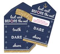 Big Dot of Happiness Last Sail Before the Veil - Carte da gioco per addio al nubilato e per la doccia nuziale, con linguette per la verità, il coraggio e la condivisione, set di 12