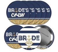 Big Dot of Happiness Last Sail Before The Vel, badge nautico per addio al nubilato e addio al nubilato da 7,6 cm, bottoni pinback - Set di 8