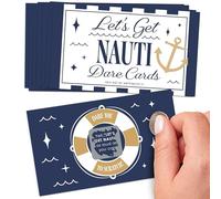Big Dot of Happiness Let's Get Nauti Scratch Off Dare Cards, Beach Bridal Decor, Nautical Bachelorette Party Dare Game - 22 Conteggio