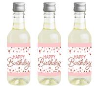 Big Dot of Happiness Set di 16 adesivi per etichette per bottiglie di vino e champagne in oro rosa rosa