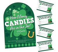 Big Dot of Happiness Shamrock St. Patrick's Day - Quante caramelle San Paddy's Day Party Game - 1 stand e 40 carte - Candy Guessing Game