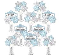 Big Dot of Happiness Winter Wonderland - Fiocco di neve festa festa e matrimonio invernale centrotavola - Showstopper Table Toppers - 35 pezzi