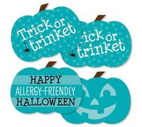 Big Dot of Happiness Zucca verde acqua - Decorazioni fai da te Halloween allergiche trucco o gingillo Essentials - Set di 20