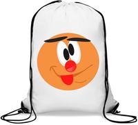 Big Dumb Circle Face Gym Sack Casual coulisse Bag Bianco