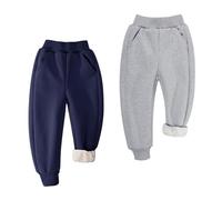 BIG ELEPHANT Pantaloni della Tuta Foderati in Pile per Ragazzi e Ragazze, Pantaloni da Jogging Atletici per Bambini