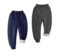 BIG ELEPHANT Pantaloni della Tuta Foderati in Pile per Ragazzi e Ragazze, Pantaloni da Jogging Atletici per Bambini