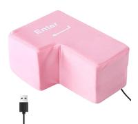 Big Enter Key, cuscino antistress con cavo USB, tastiera multifunzionale, strumenti per alleviare lo stress per ufficio, casa, viaggi d'affari (rosa)