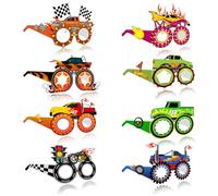 Big Eye Owl 8 pezzi Monster Truck occhiali di carta divertenti occhiali mostri truck occhiali party party favors supplies camion compleanno decorazioni foto booth props for kids boys