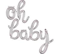 Big Eye Owl Palloncini in argento da 16 pollici per Oh Baby Palloncini a forma di lettera, in Mylar Alfabeto Banner a elio, per baby shower, anniversari, matrimoni, feste, decorazioni