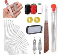 Big Eye - Set di aghi da cucito in acciaio, 2025 nuovi aghi in acciaio inox per cucito a mano, 38 pezzi di aghi in acciaio con occhio grande, lunghi e sottili, per trapunta e cucito fai da te