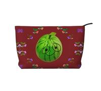 Big Eye Watermelon Chiusura a Cerniera Borsa per Trucco in velluto a coste Organizer multifunzionale 22x7x17cm per Viaggi Campeggio Vacanze Fitness, Nero , Taglia unica