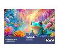 Big-eyed Frog by Water with Bright Blooms Puzzle Da 1000 Pezzi Dream Frog Perfetto Per Le Serate Di Puzzle in Famiglia, Adulti E Bambini 38x26cm/1000pcs