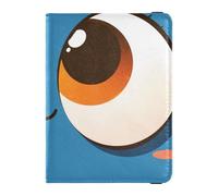 Big Eyes Custodia protettiva per passaporto in pelle con cartoni animati blu scuro ultra sottile, grande, occhi, scuro, blu, cartone animato, 1 size