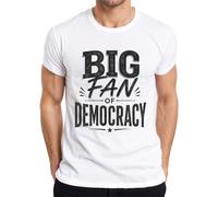 Big Fan of Democracy - Maglietta da uomo, bianco, S