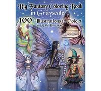 Molly Harrison Big Fantasy Coloring Book in Grayscale - 100 Illustra (Tascabile)