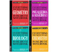 Big Fat Notebook Series High School 4-Book Bundle Set - The Complete Study Guide Collection for High School Students - Geometry, Pre-Algebra & Algebra 1, Biology, Chemistry