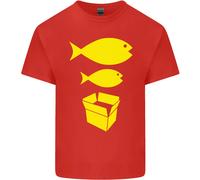 Big Fish Little Fish Cartone Scatola Musica Uomo Cotone T-Shirt