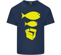 Big Fish Little Fish Cartone Scatola Musica Uomo Cotone T-Shirt