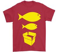 Big Fish Little Fish Cartone Scatola Musica Uomo T-Shirt 100% Cotone