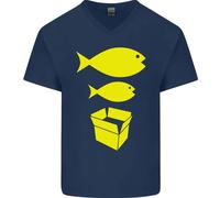 Big Fish Little Fish Scatola Di Cartone Musica Maglietta In Cotone A V Per Uomo