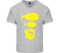 Big Fish Little Fish Scatola Di Cartone Musica Maglietta In Cotone A V Per Uomo