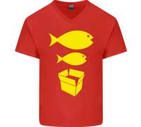 Big Fish Little Fish Scatola Di Cartone Musica Maglietta In Cotone A V Per Uomo