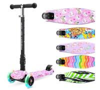 Big Fold Kitty Love | Monopattino a tre ruote per bambini dai 5 ai 10 anni | Ruote a LED con luci lampeggianti | Altezza regolabile da 65 a 89 cm | Catarifrangenti posteriori