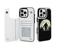 Big Foot Forest Moon Custodia a portafoglio compatibile con iPhone 16 Pro Max Custodia a portafoglio con porta carte