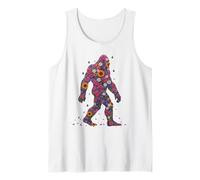 Big Foot Sasquatch Flower Power Pazzo Vecchio Hippy Canotta