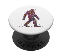 Big foot Sasquatch Flower Power pazzo vecchio hippy PopSockets PopGrip Adesivo