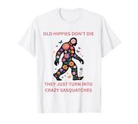 Big Foot Sasquatch Flower Power Vecchi Hippy Maglietta