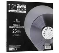 Big Fudge Buste Vinili 33 Giri - 25 Pezzi - Buste Interne Antistatiche per Dischi Vinile LP - Trasparenti con Angoli Arrotondati alla Base - in Polietilene e Carta di Riso