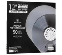 Big Fudge Buste Vinili 33 Giri - 50 Pezzi - Buste Interne Antistatiche per Dischi Vinile LP - Trasparenti con Angoli Arrotondati alla Base - in Polietilene e Carta di Riso