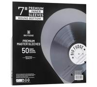 Big Fudge Buste Vinili 45 Giri - 50 Pezzi - Buste Interne Antistatiche per Dischi Vinile LP - Trasparenti con Angoli Arrotondati alla Base - in Polietilene e Carta di Riso