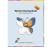 Big Fun Coloring Book: Cute Animals, Birds & Kids: 36 Adorable Drawing & Illustrations for Endless Creativity!