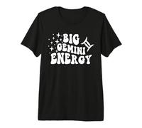 Big Gemini Energy x Gemelli Zodiac Retro Maglietta Premium