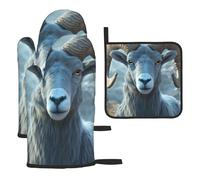 Big Goat Guanti da cucina colorati resistenti al calore, cuscinetti caldi, roba da panettiere, regali da cucina per amanti della cucina cuochi mamma