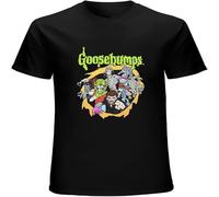 Big Goosebumps Logo And Characters Glow in The Dark Men Graphic T Shirts Black XXL
