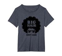 Big Hair Don't Care Retro Afro Occhiali da Sole con Grafica Maglietta, Donna Plus-Size, Pervinca, 1X