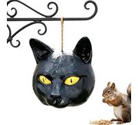 Big Head - Mangiatoia per scoiattoli, resistente alle intemperie, simpatica | Copertura per viso di gatto, scoiattolo, stazione di cibo per cortile, giardino, patio, portico, balcone, terrazza, cortile