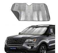 Big Hippo Anteriore Auto Parasole Windshield-Jumbo/Standard Parasole Mantiene Veicolo Cool-UV Ray Protector Sunshade-Easy to Use Sun Shade-Silver/Blu Lati (Dimensioni: 139,7 x 69,8 cm)