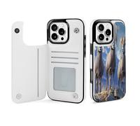 Big Horn Sheep Wildlife Custodia a portafoglio compatibile con iPhone 16 Pro Max Custodia a libro con porta carte