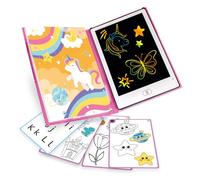 Big Minds - Tavoletta Grafica Bambini Rainbow LCD | Lavagna Per Bambini Formato Libro | Lavagnetta Cancellabile 20 Modelli Reversibili | Lavagna Magica Per Bambinii | Giochi Bambina 4 Anni